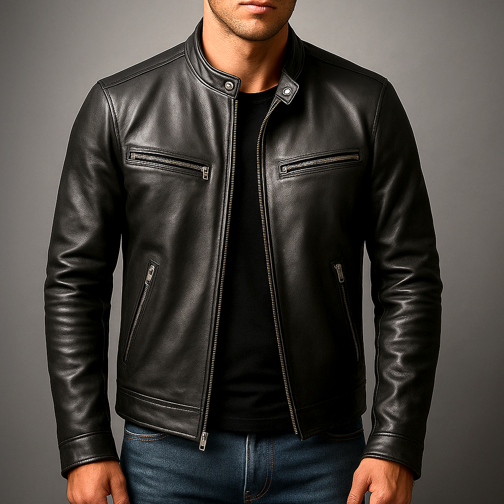 Men's Leather Jacket for Everyday Autumn Winter Wear