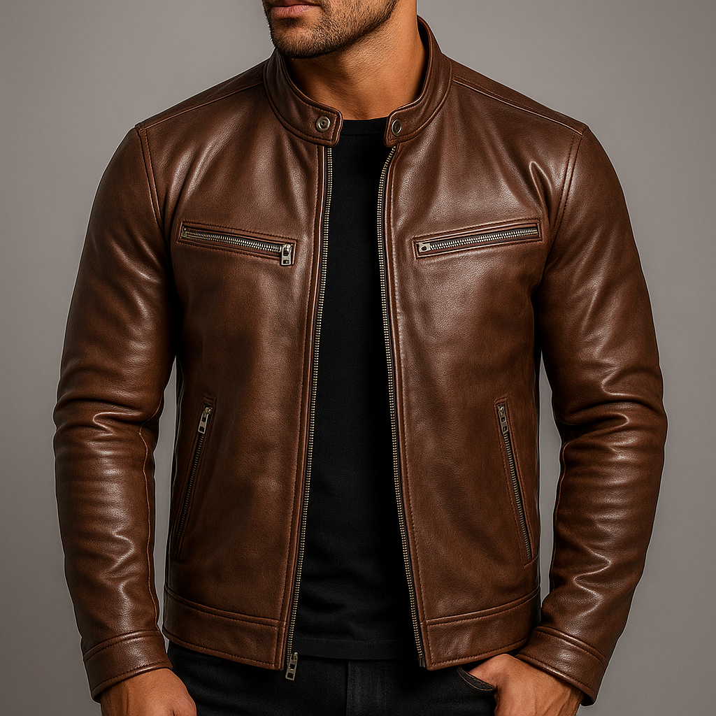Men's Leather Jacket for Everyday Autumn Winter Wear
