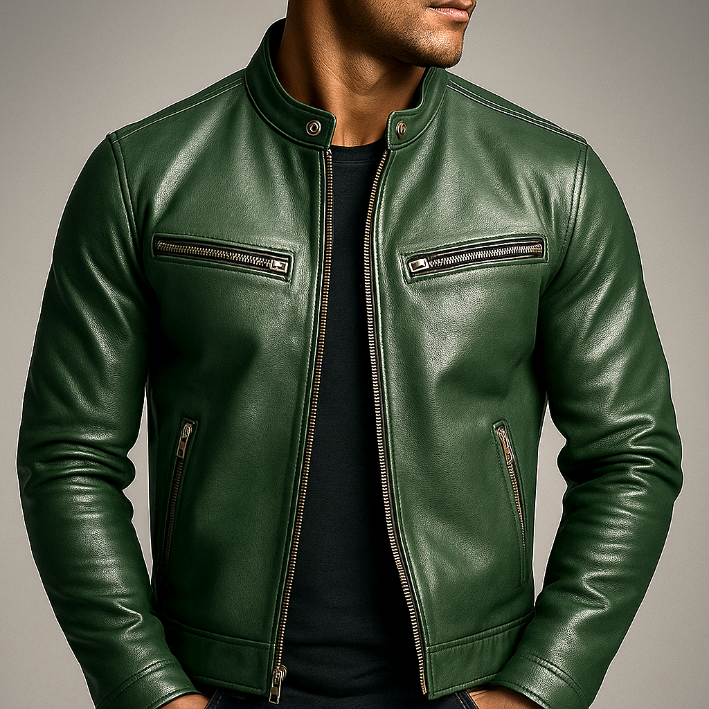 Men's Leather Jacket for Everyday Autumn Winter Wear