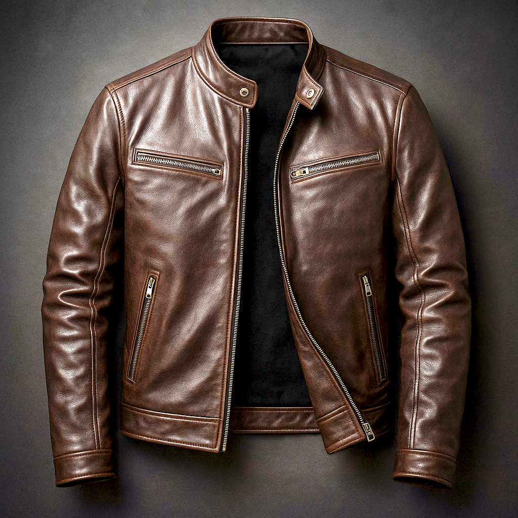 Men's Leather Jacket for Everyday Autumn Winter Wear