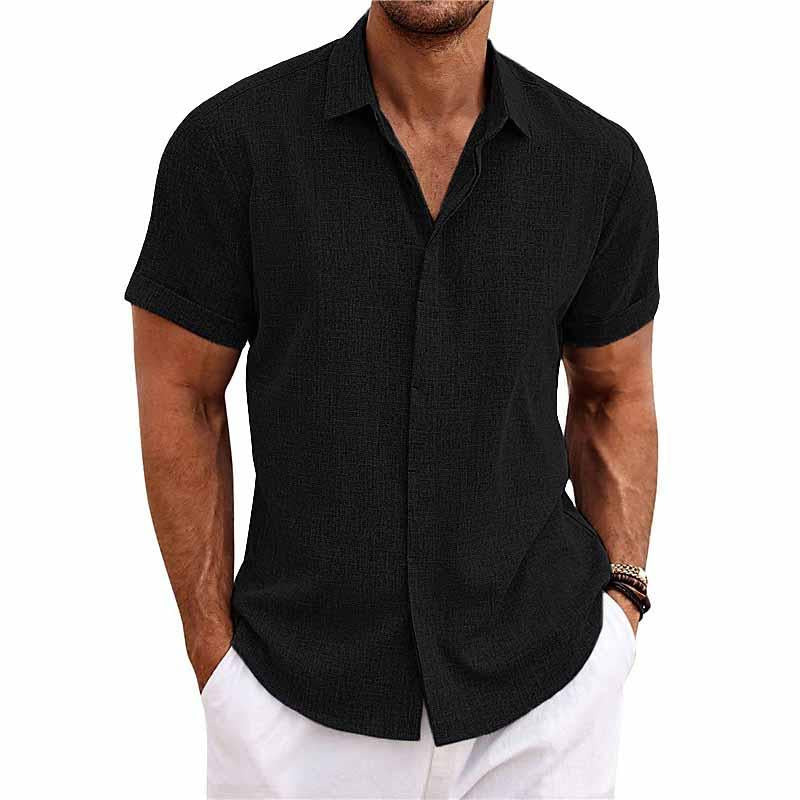 Men's Linen Shirt with Short Sleeves for Summer