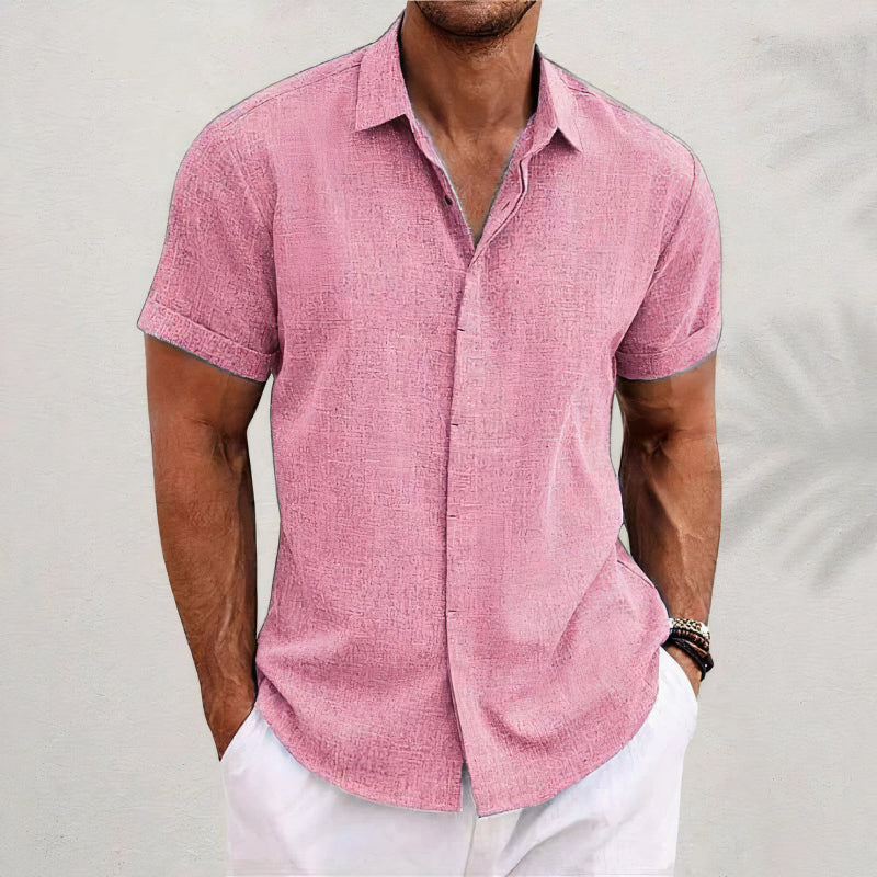 Men's Linen Shirt with Short Sleeves for Summer