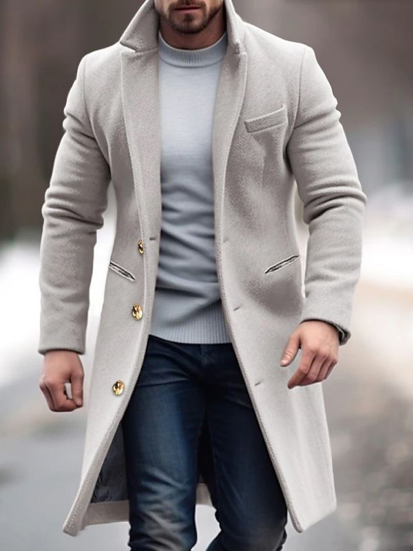 Men's Long Coat for Autumn Winter Wardrobe