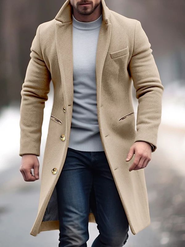 Men's Long Coat for Autumn Winter Wardrobe