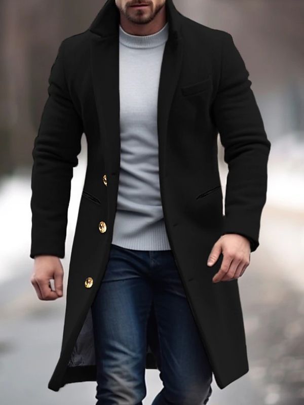Men's Long Coat for Autumn Winter Wardrobe
