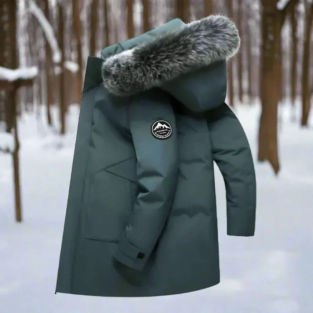 Men's Long Parka Jacket for Autumn Winter Days