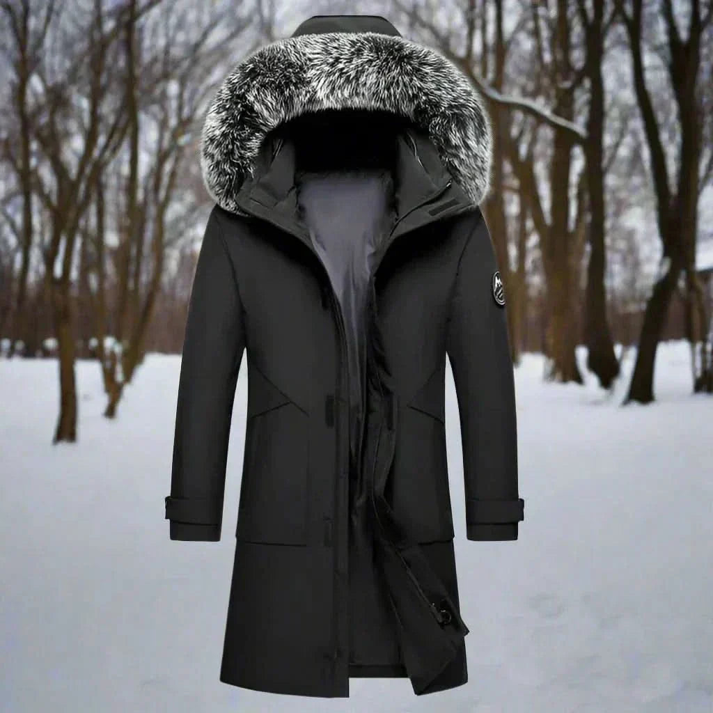 Men's Long Parka Jacket for Autumn Winter Days
