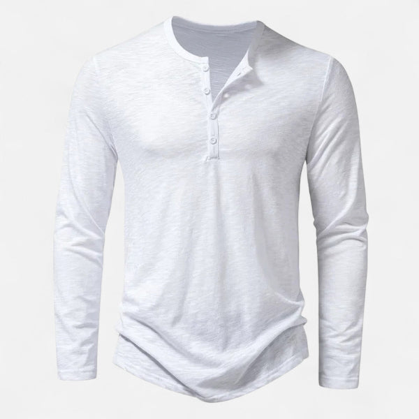 Men's Long Sleeve Henley Shirt for Everyday Wear