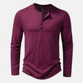 Men's Long Sleeve Henley Shirt for Everyday Wear