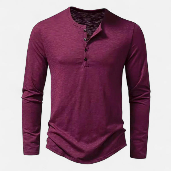 Men's Long Sleeve Henley Shirt for Everyday Wear
