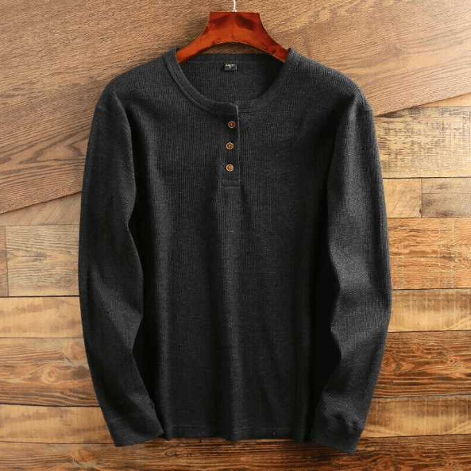 Men's Long Sleeve Henley Shirt for Everyday Wear