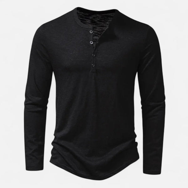 Men's Long Sleeve Henley Shirt for Everyday Wear