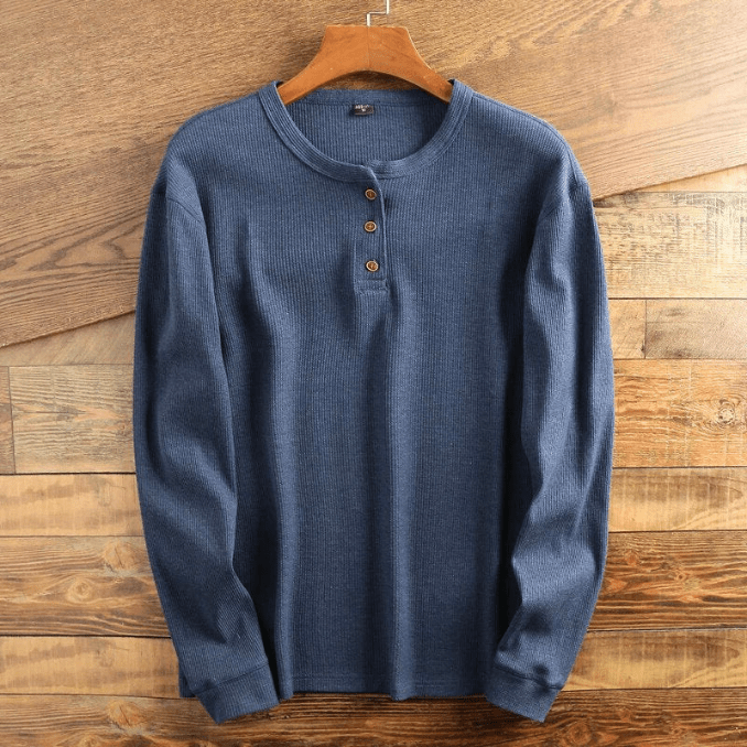 Men's Long Sleeve Henley Shirt for Everyday Wear