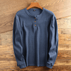 Men's Long Sleeve Henley Shirt for Everyday Wear
