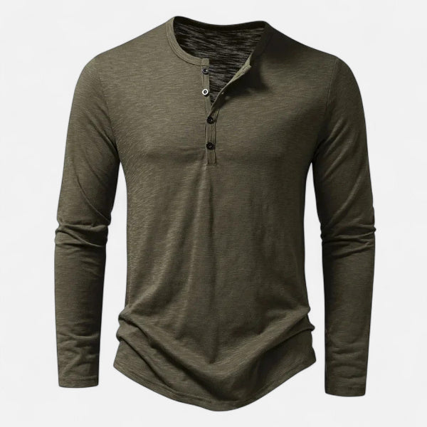 Men's Long Sleeve Henley Shirt for Everyday Wear