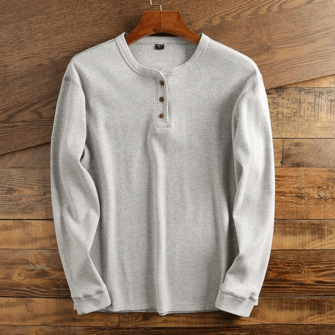 Men's Long Sleeve Henley Shirt for Everyday Wear