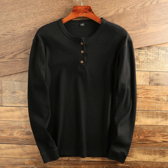 Men's Long Sleeve Henley Shirt for Everyday Wear