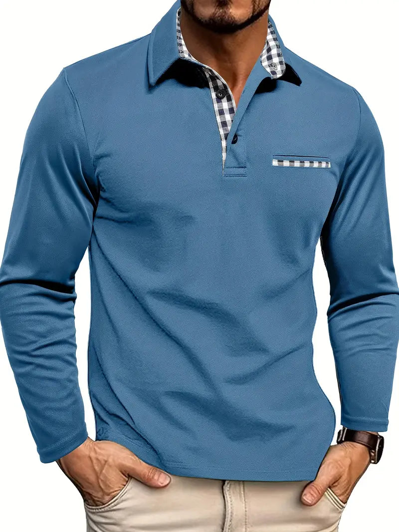 Men's Long Sleeve Polo Shirt for Everyday Wear