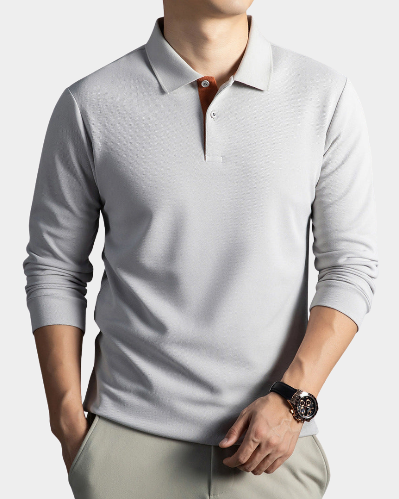 Men's Long Sleeve Polo Shirt for Everyday Wear