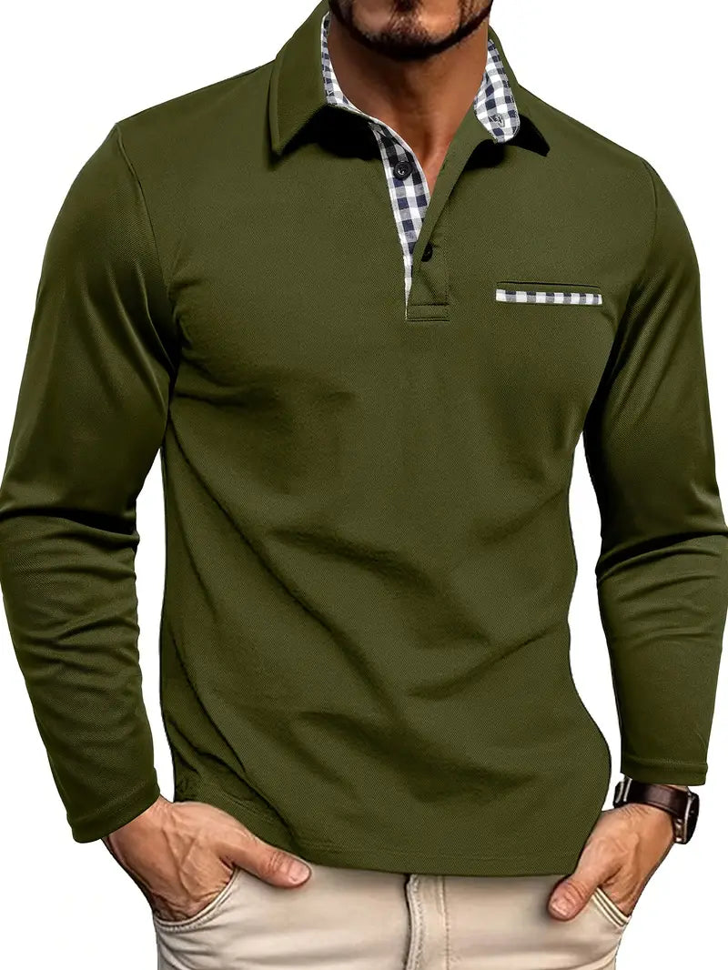 Men's Long Sleeve Polo Shirt for Everyday Wear