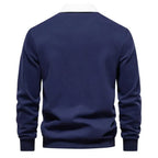 Men's Long Sleeve Polo Sweater with Contrast Collar