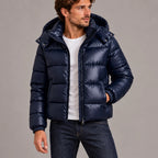Men's Padded Jacket with Hood for Cold Days