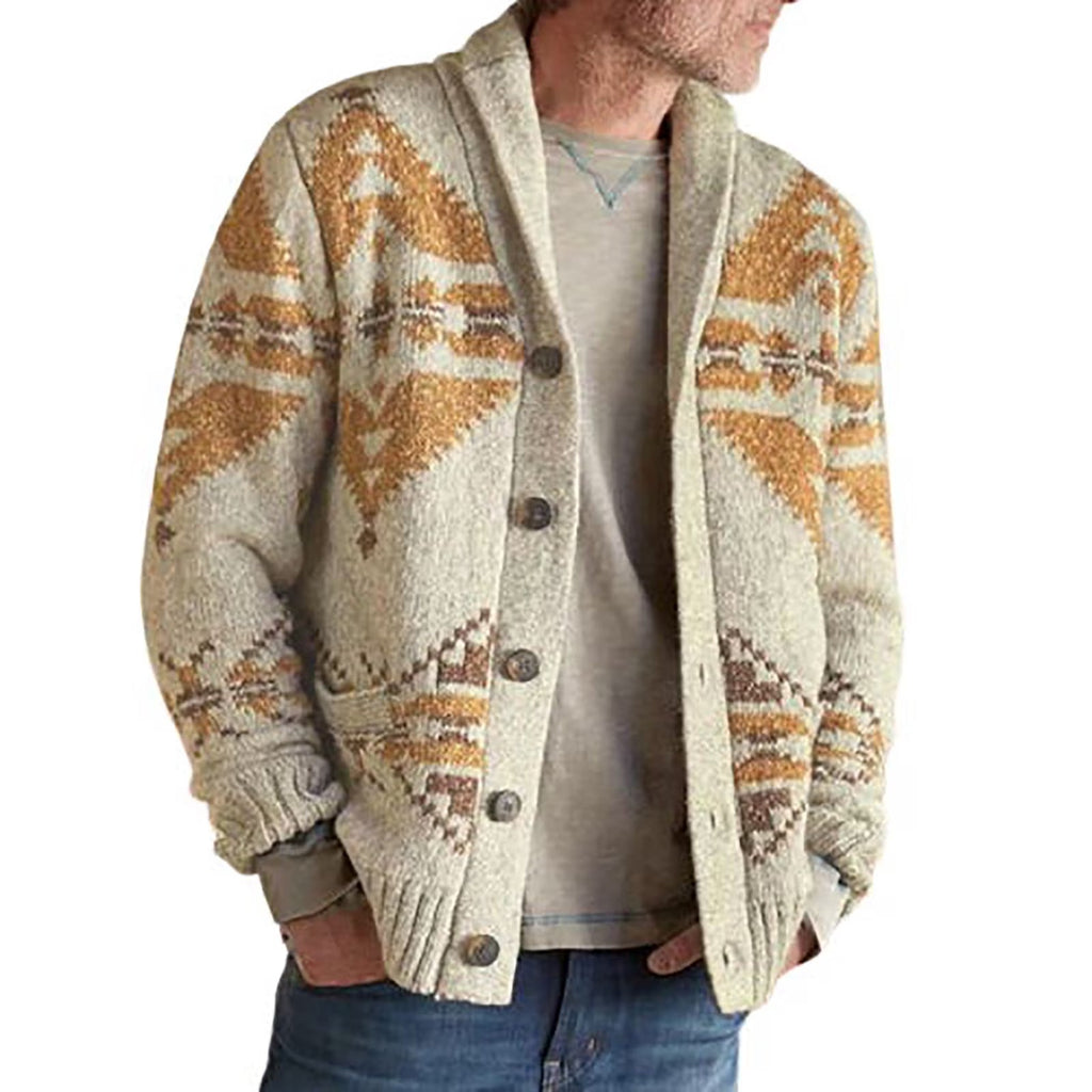 Men's Patterned Button Front Cardigan Sweater Everyday Wear