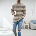 Men's Patterned Crewneck Sweater for Autumn Winter Wear