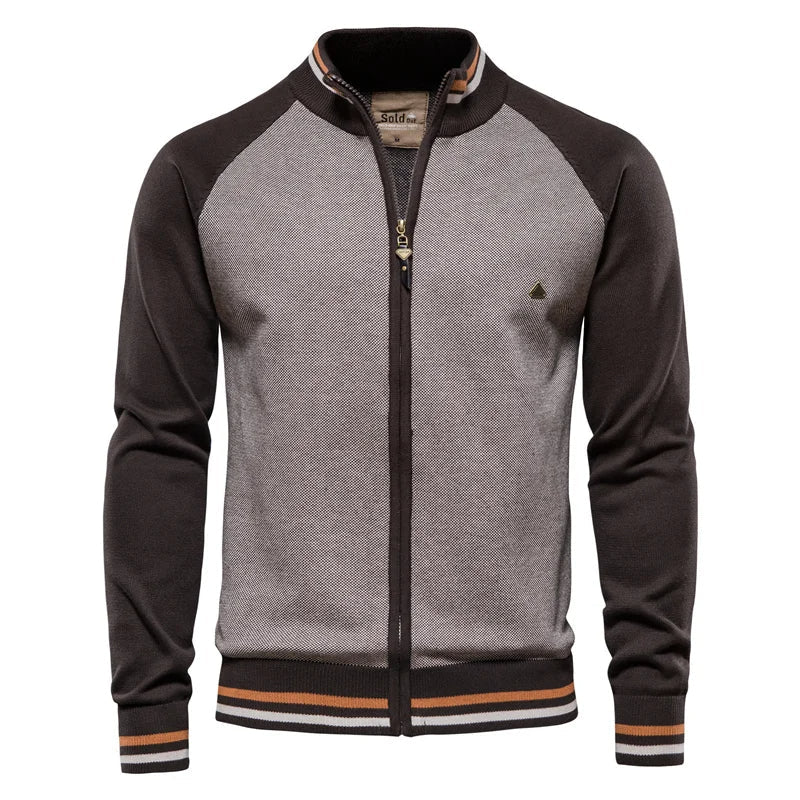 Men's Patterned Zip Front Cardigan Sweater Everyday Wear