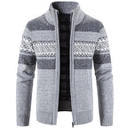 Men's Patterned Zip Front Cardigan Sweater Everyday Wear