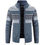 Men's Patterned Zip Front Cardigan Sweater Everyday Wear