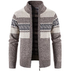 Men's Patterned Zip Front Cardigan Sweater Everyday Wear