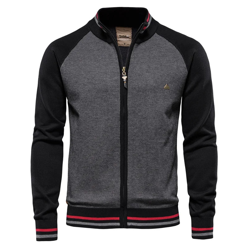Men's Patterned Zip Front Cardigan Sweater Everyday Wear