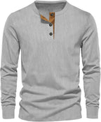 Men's Ribbed Henley Sweater for Autumn Winter Days