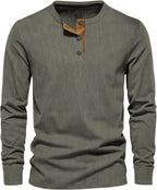 Men's Ribbed Henley Sweater for Autumn Winter Days