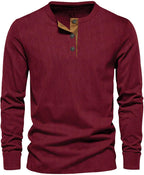 Men's Ribbed Henley Sweater for Autumn Winter Days