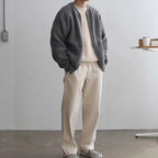 Men's Ribbed Knit Zip Front Cardigan Sweater Everyday