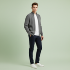 Men's Ribbed Zip Cardigan for Autumn Winter