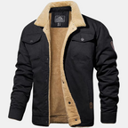 Men's Shearling Collar Jacket for Autumn Winter Wear