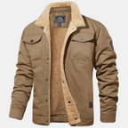 Men's Shearling Collar Jacket for Autumn Winter Wear