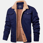 Men's Shearling Collar Jacket for Autumn Winter Wear