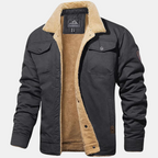 Men's Shearling Collar Jacket for Autumn Winter Wear
