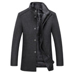 Men's Stand Collar Buttoned Coat for Winter