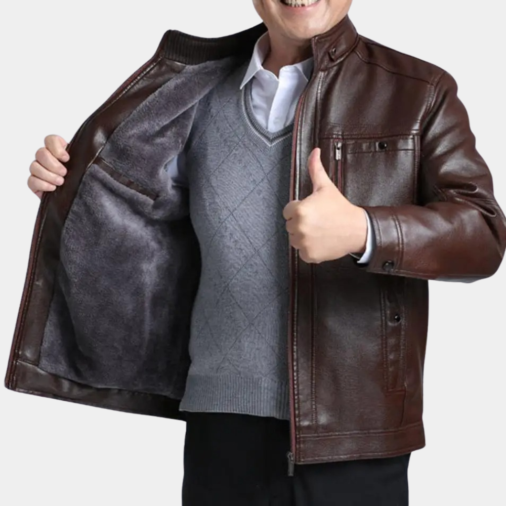 Men's Stand Collar Jacket for Autumn Winter Wear