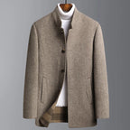 Men's Stand Collar Wool-Blend Coat