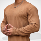Men's Textured Crewneck Sweater for Autumn Winter Wear