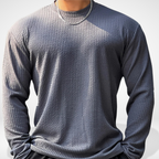 Men's Textured Crewneck Sweater for Autumn Winter Wear