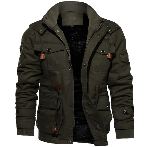 Men's Utility Field Jacket for Autumn Winter Outdoor Wear