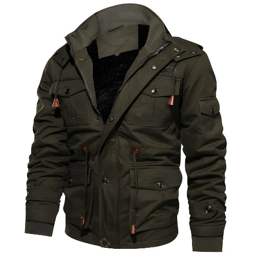 Men's Utility Field Jacket for Autumn Winter Outdoor Wear