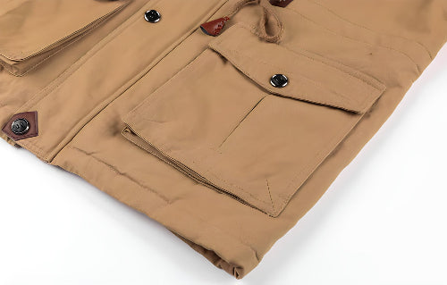 Men's Utility Field Jacket for Autumn Winter Outdoor Wear